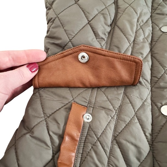 Fashionomics Quilted Hooded Vest Olive and Brown women’s size M goblincore - Picture 8 of 16